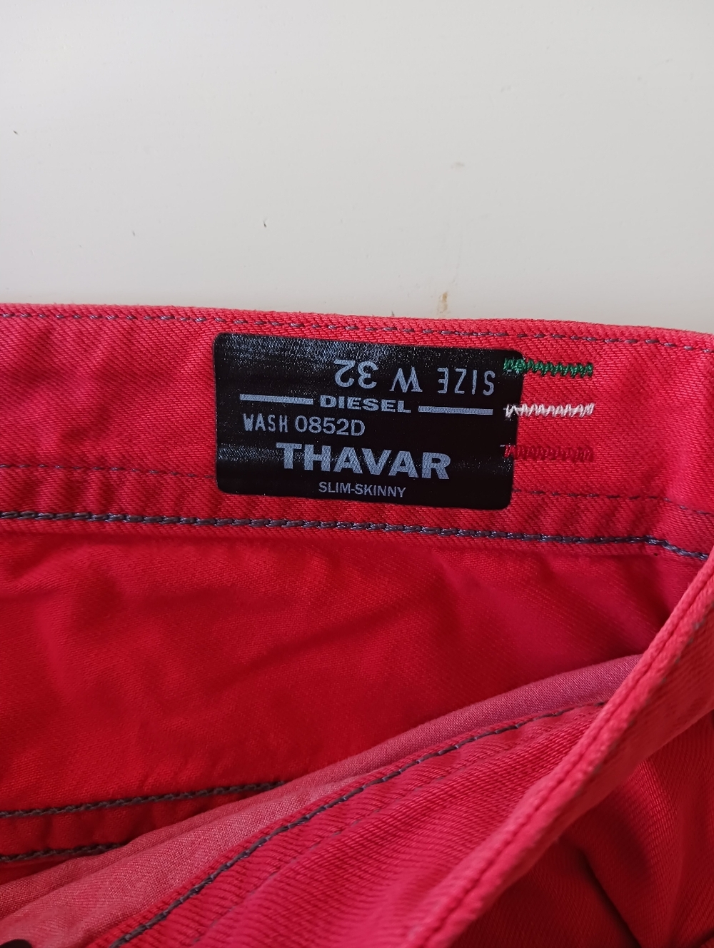 NWT Diesel THAVAR red Jeans Size 32" x 33" - Picture 6 of 13